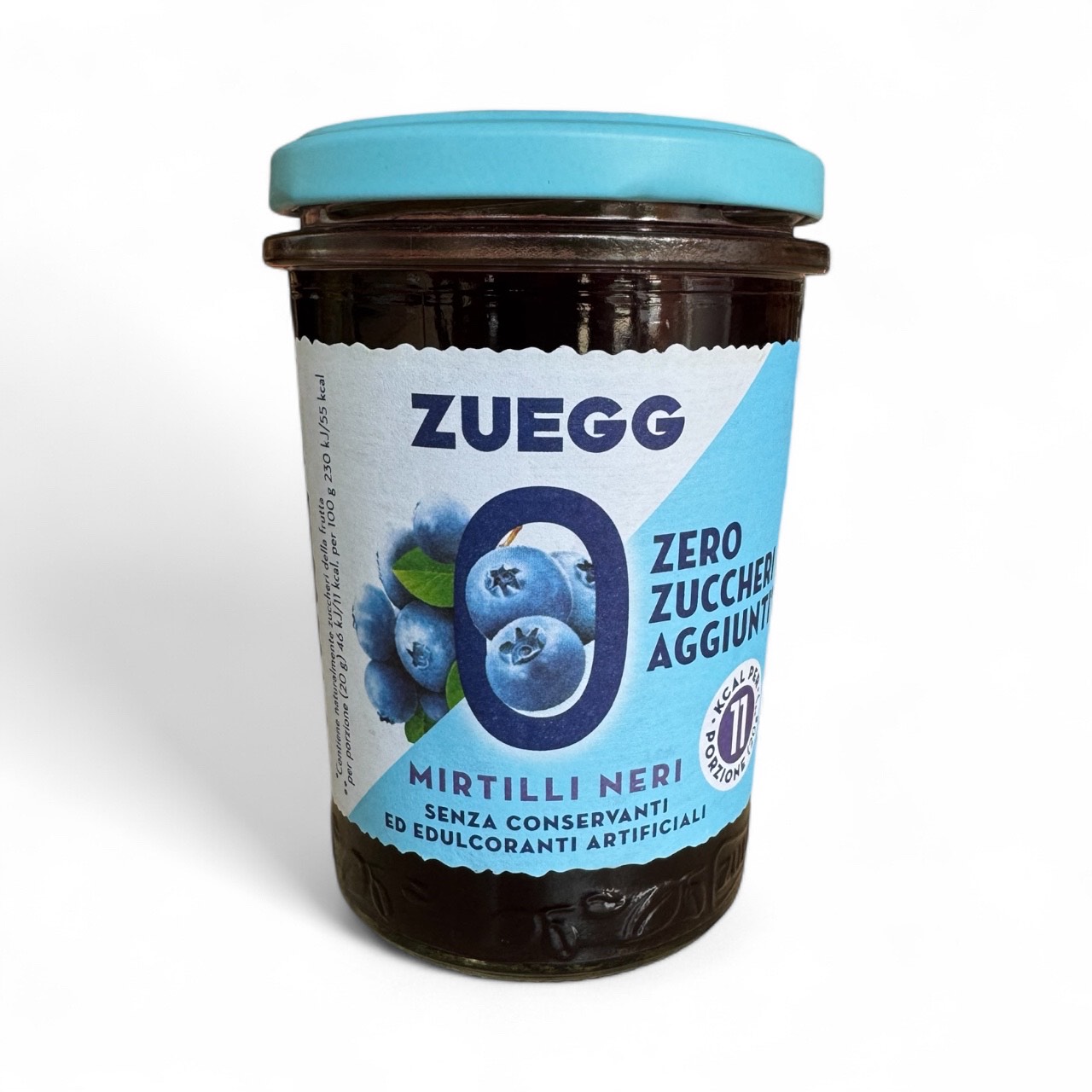 Zuegg Mirtilli Neri 0 Zuccheri - Dżem z Czarnych Jagód Bez Dodatku Cukru (220g)