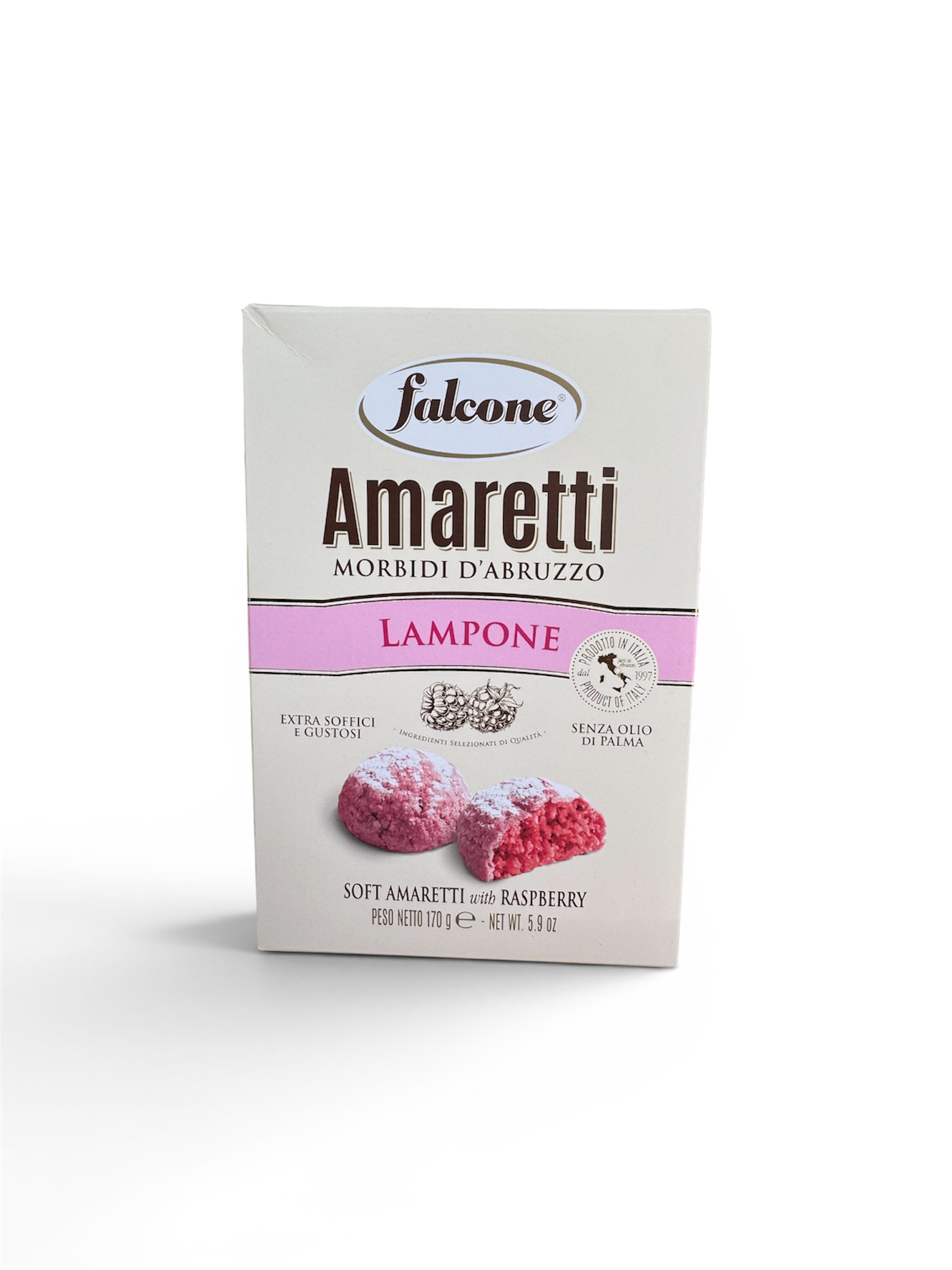 Falcone Amaretti Morbidi d’Abruzzo Lampone – Miękkie Ciasteczka Migdałowe z Malinami (170g)
